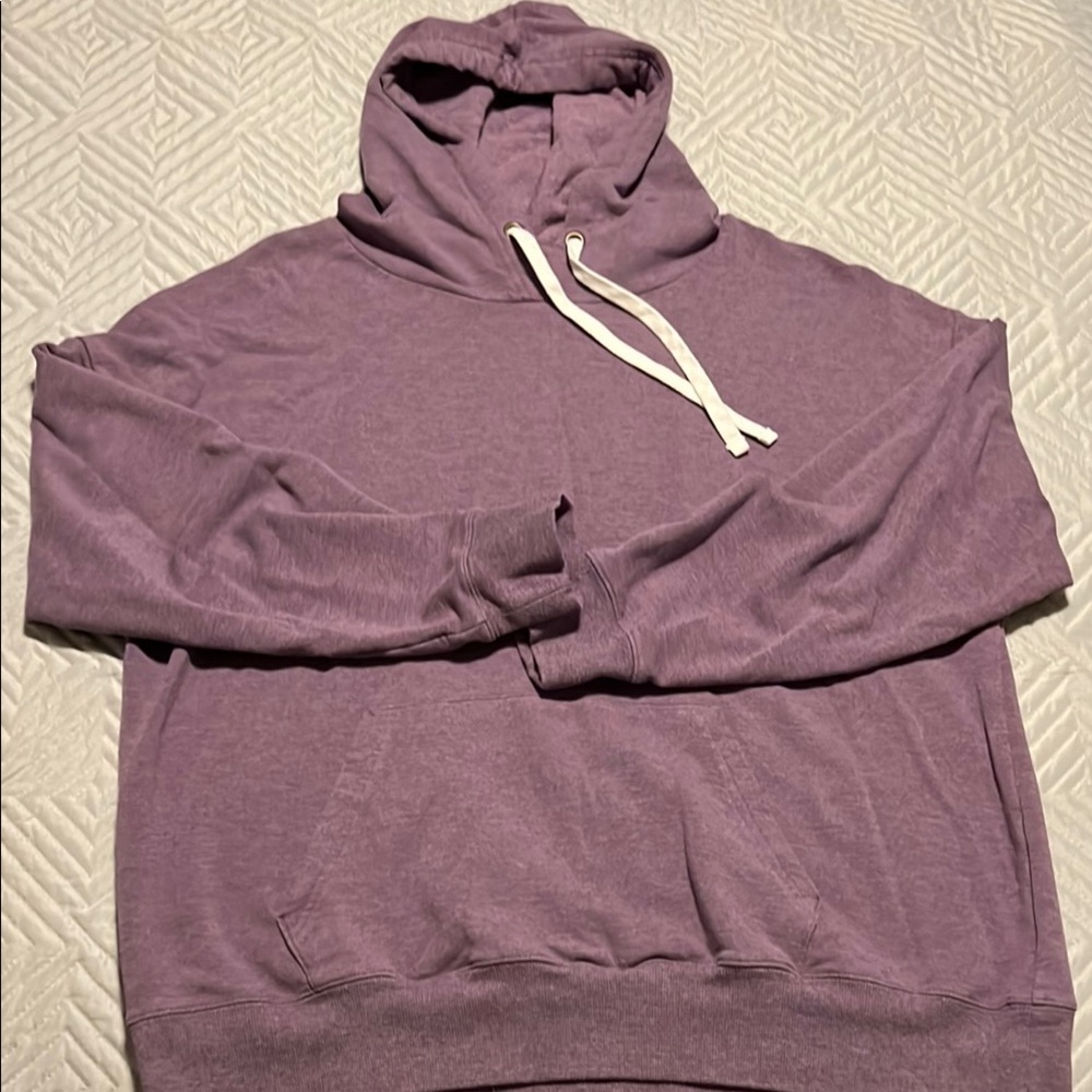 Purple Hoodie with White Drawstrings